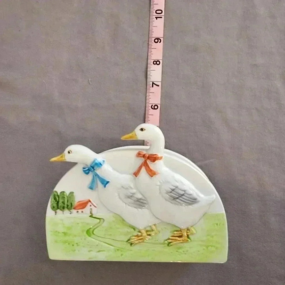Ceramic Goose Napkin Holder Farmhouse Decor Kitchen Table Centerpiece - Picture 5 of 6